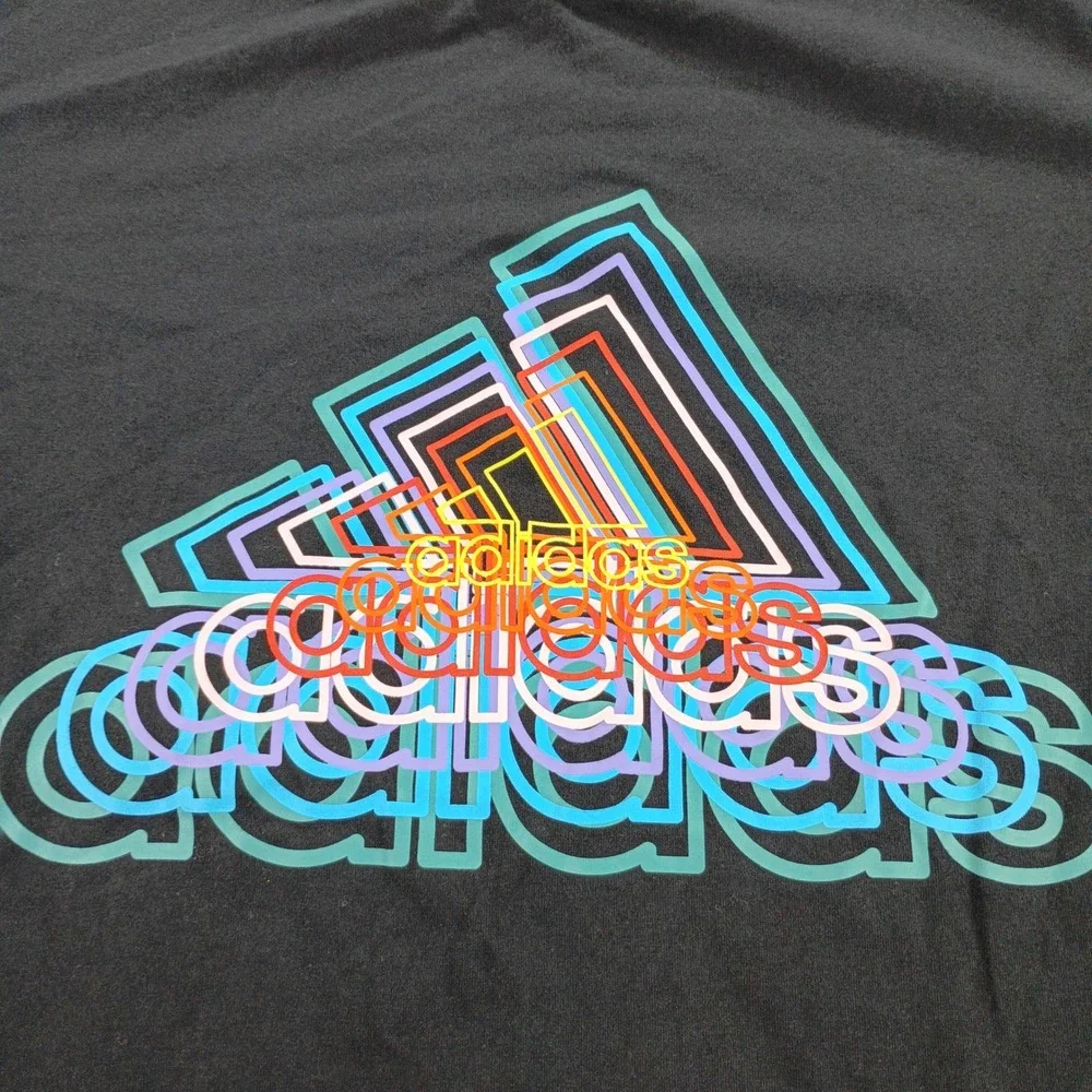 Adidas Mens Climalite Graphic T-Shirt Black Medium Multi-Color Logo